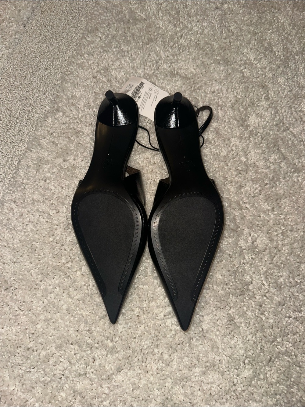Zara Leather Slingback Kitten Heels - Picture 4 of 6